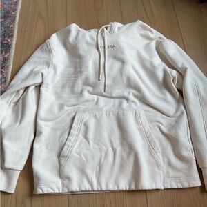 Athleta Cream Hoodie with Front Pocket